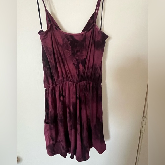 Burgundy Tie-Dye Spaghetti Strap Romper - Picture 3 of 3